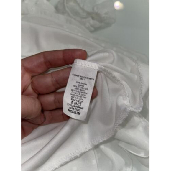 NWT- Blush White Off Shoulder, Long Sleeve Dress Size Medium - Picture 7 of 7